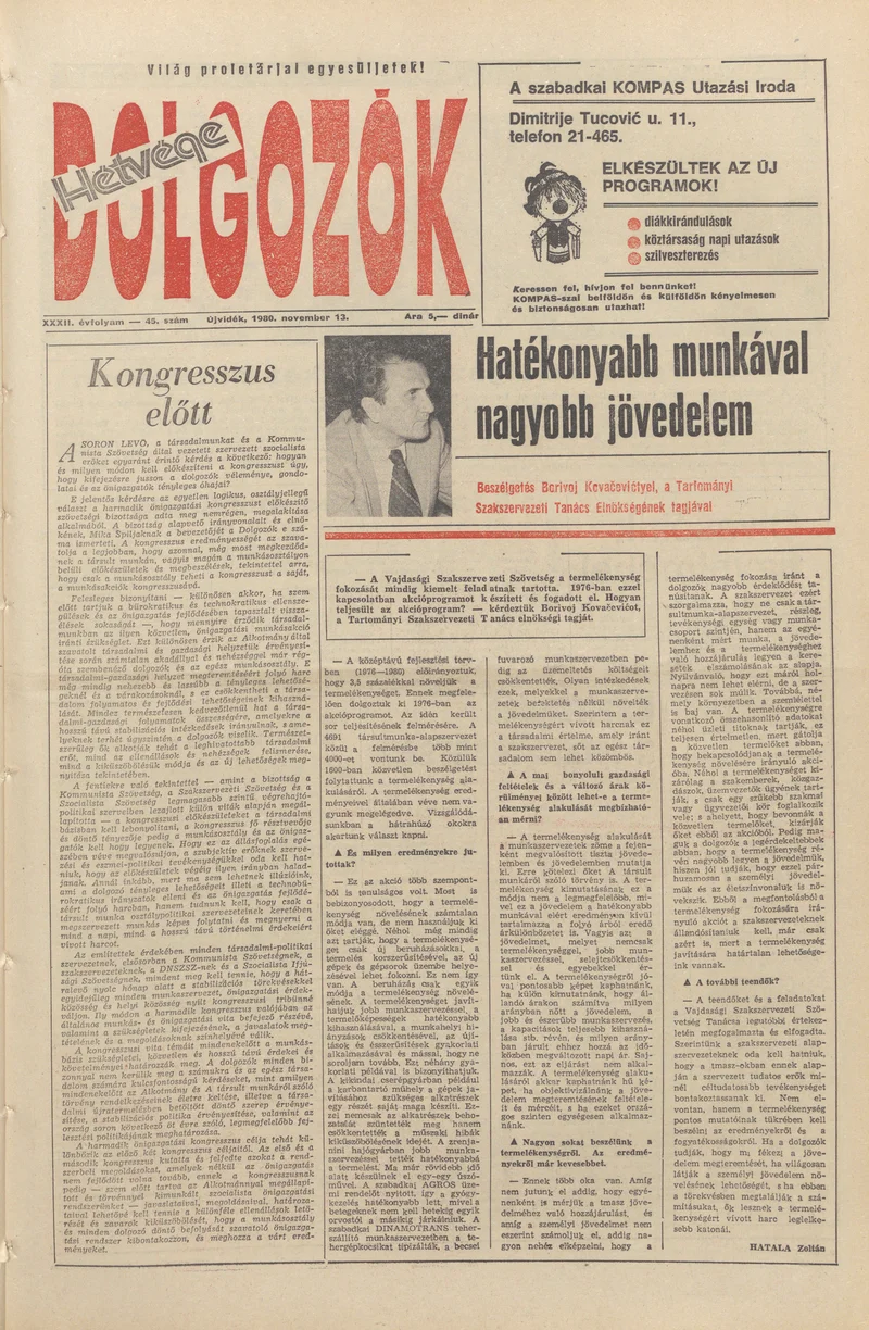 Dolgozók, 34. évf. 1980. november 13. 45. sz.