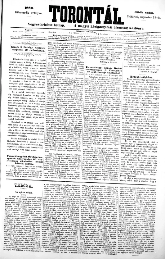 Torontál, 9. évf. 1880. augusztus 19. 34. sz.