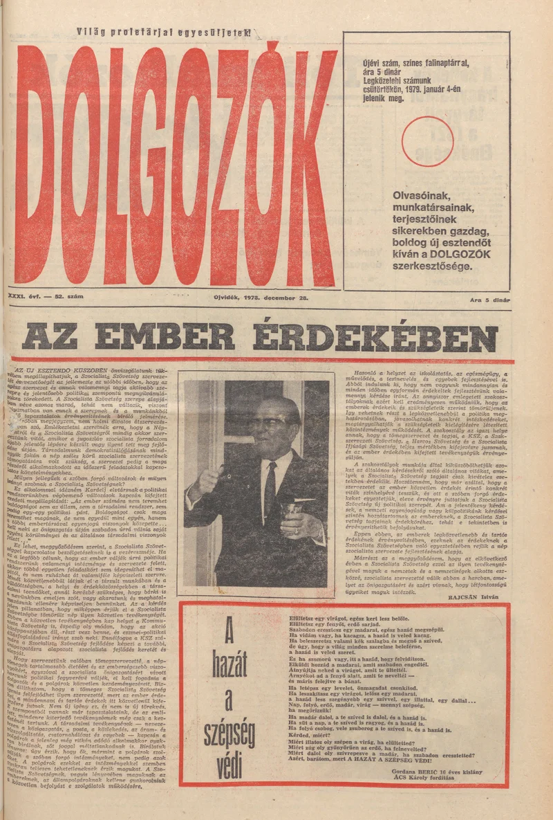 Dolgozók, 32. évf. 1978. december 28. 52. sz.