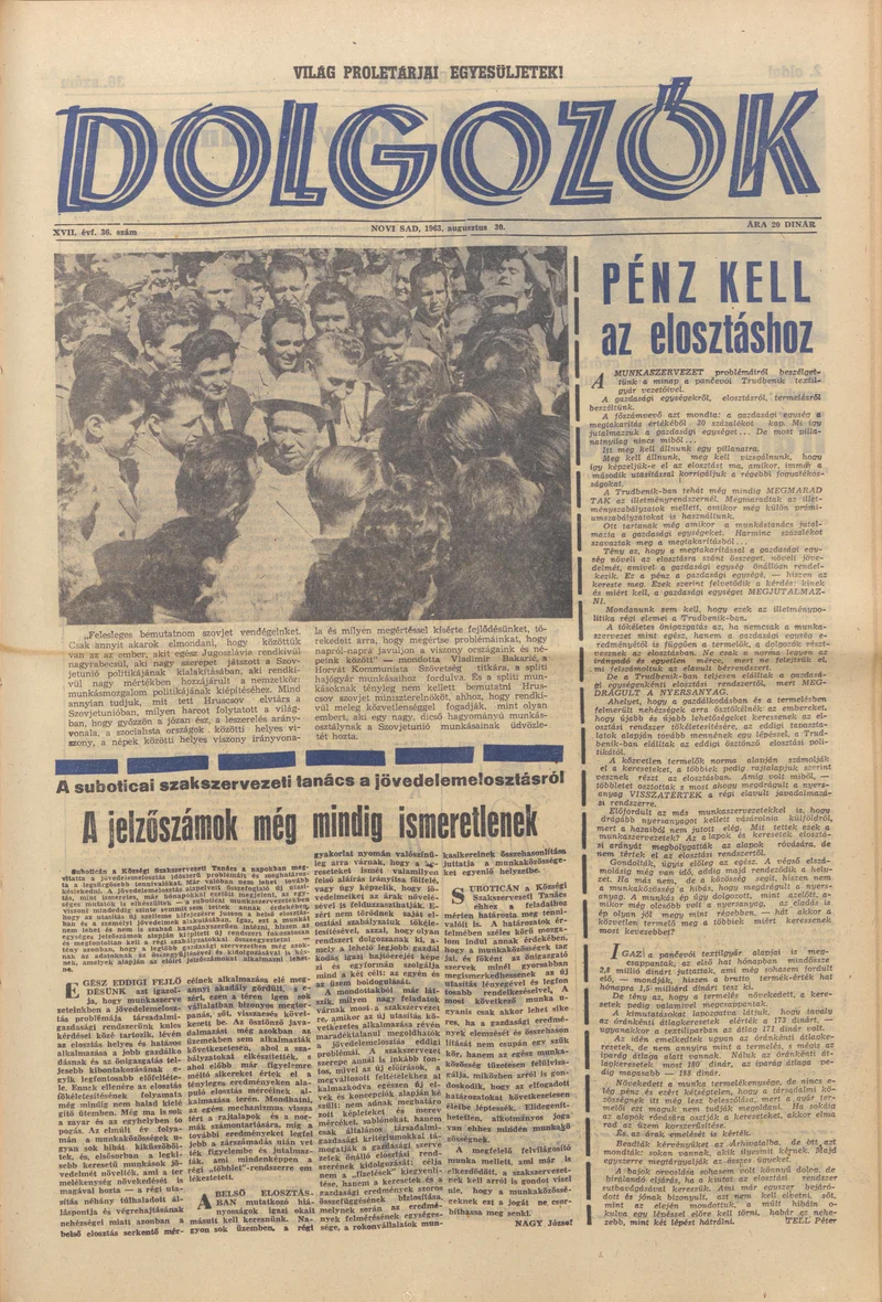 Dolgozók, 17. évf. 1963. augusztus 30. 36. sz.
