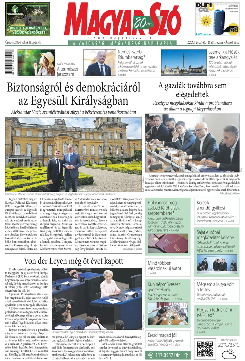 Magyar Szó, 81. évf. 2024. július 19. 165. sz. 1–16. oldal
