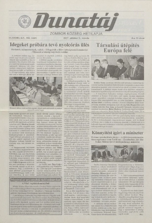 Dunatáj, 9. évf. 2007. október 3. 443. sz.