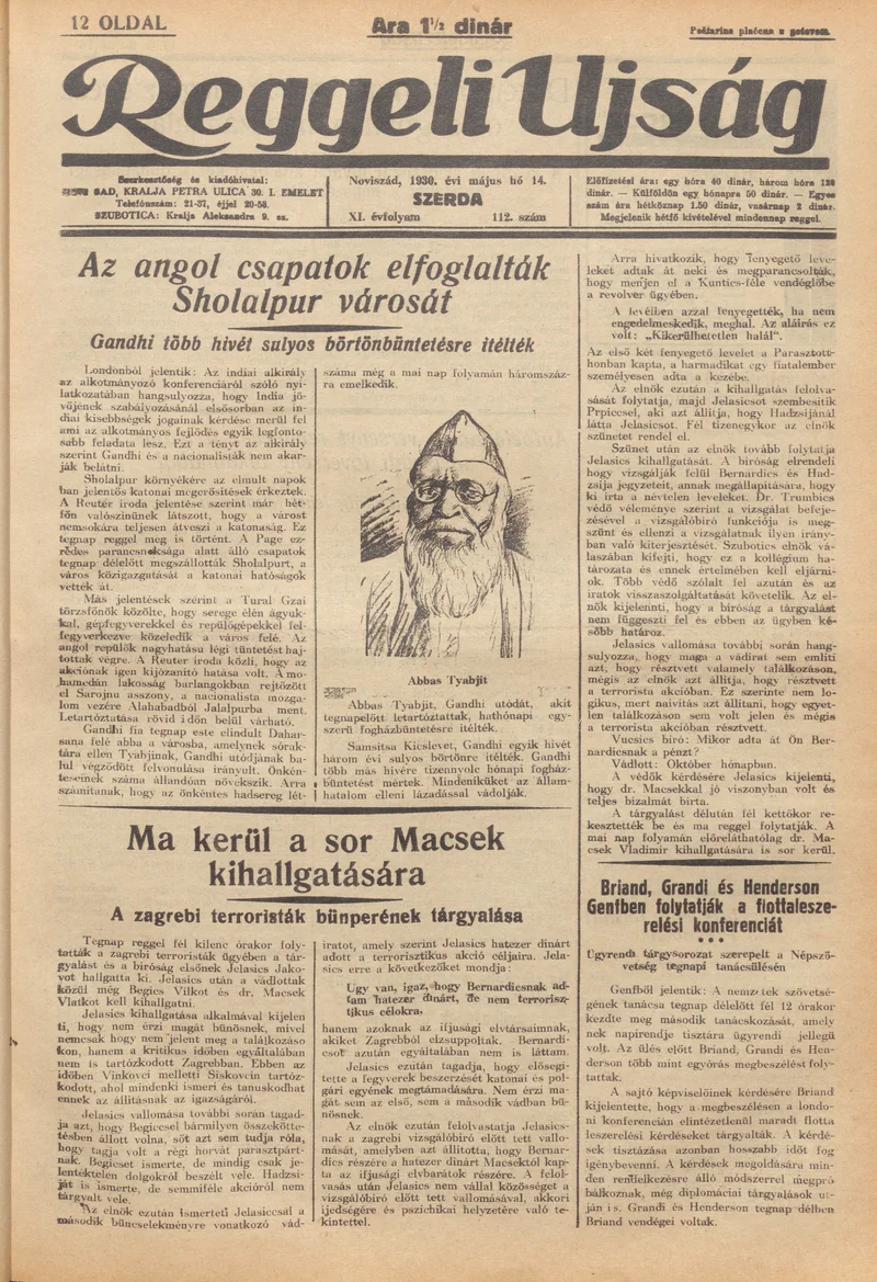 Reggeli Újság, 11. évf. 1930. május 14. 112. sz.