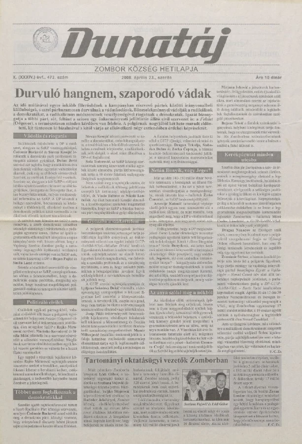 Dunatáj, 10. évf. 2008. április 23. 472. sz.