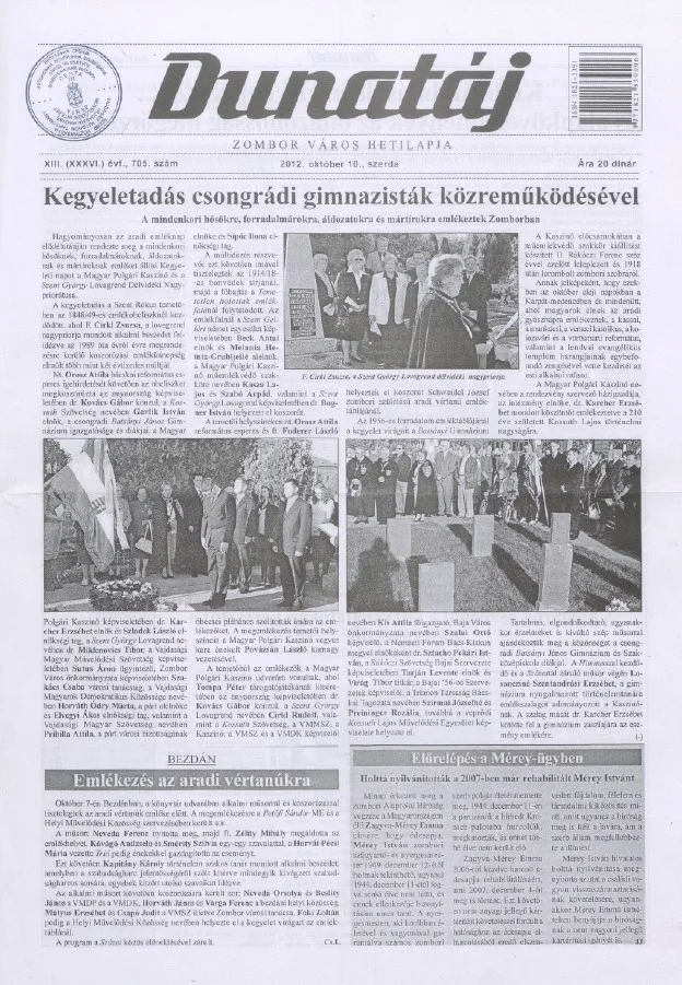 Dunatáj, 14. évf. 2012. október 10. 705. sz.