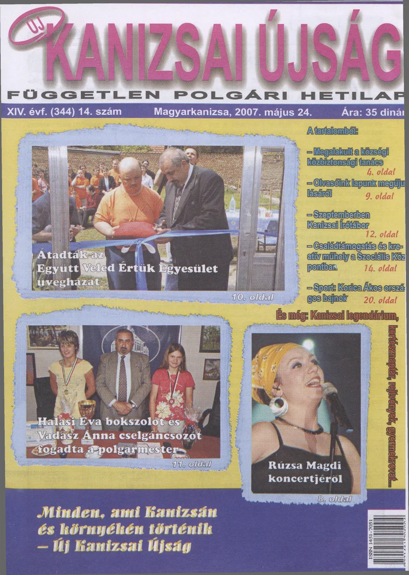 Új Kanizsai Újság, 14. évf. 2007. május 24. 14. sz.