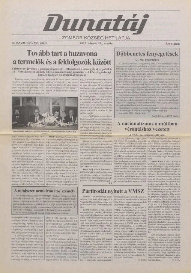 Dunatáj, 4. évf. 2002. február 27. 151. sz.