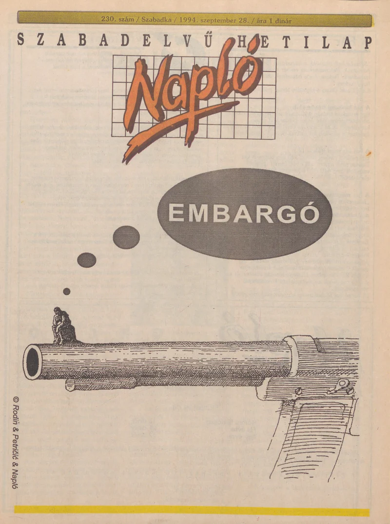 Napló - Szabadelvű hetilap, 5. évf. 1994. szeptember 28. 230. sz.