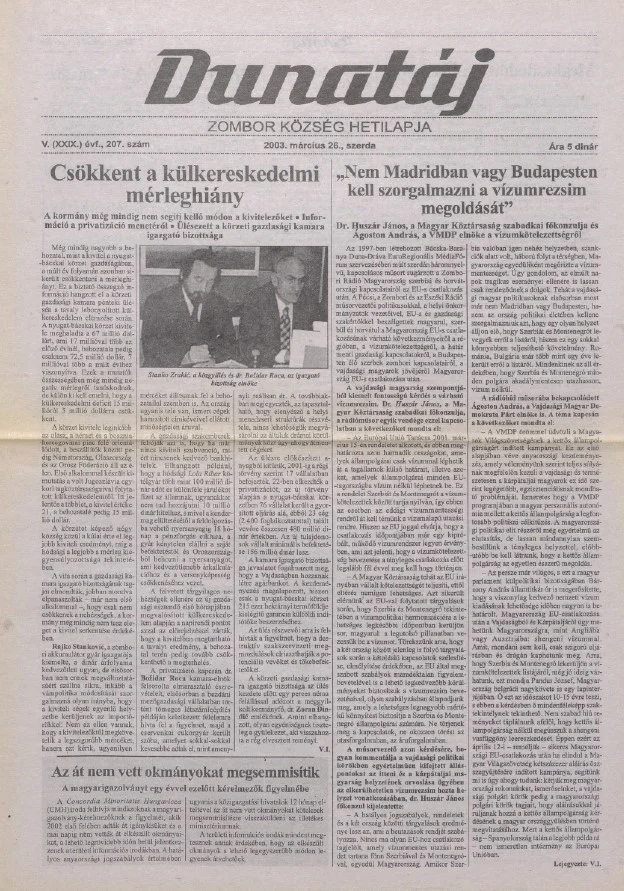 Dunatáj, 5. évf. 2003. március 26. 207. sz.