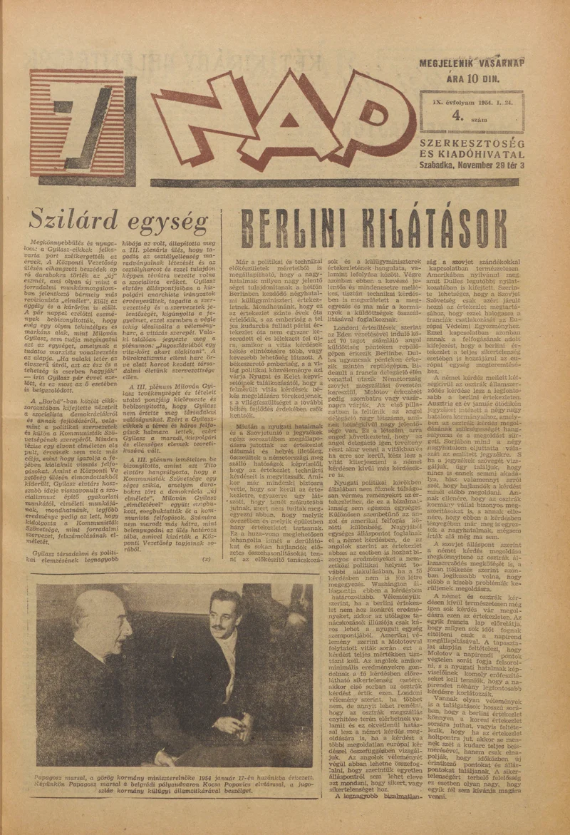 7 Nap, 9. évf. 1954. január 24. 4. sz. 1–16. oldal