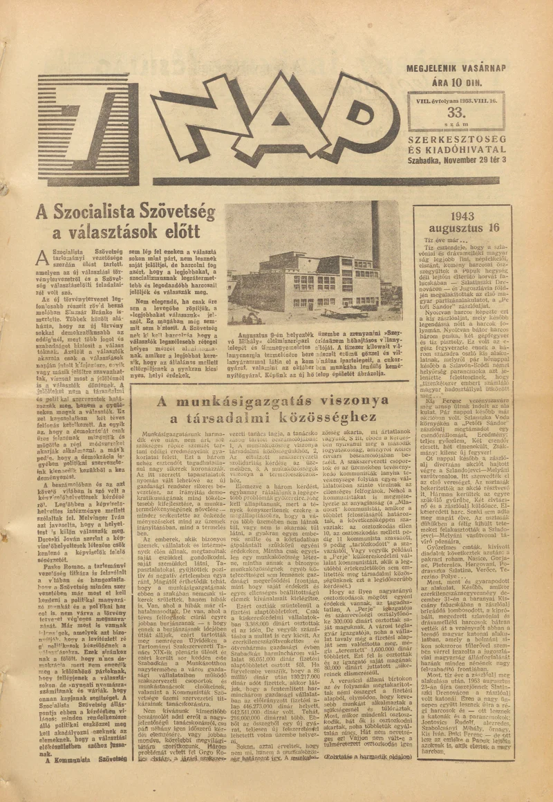 7 Nap, 8. évf. 1953. augusztus 16. 33. sz. 1–16. oldal