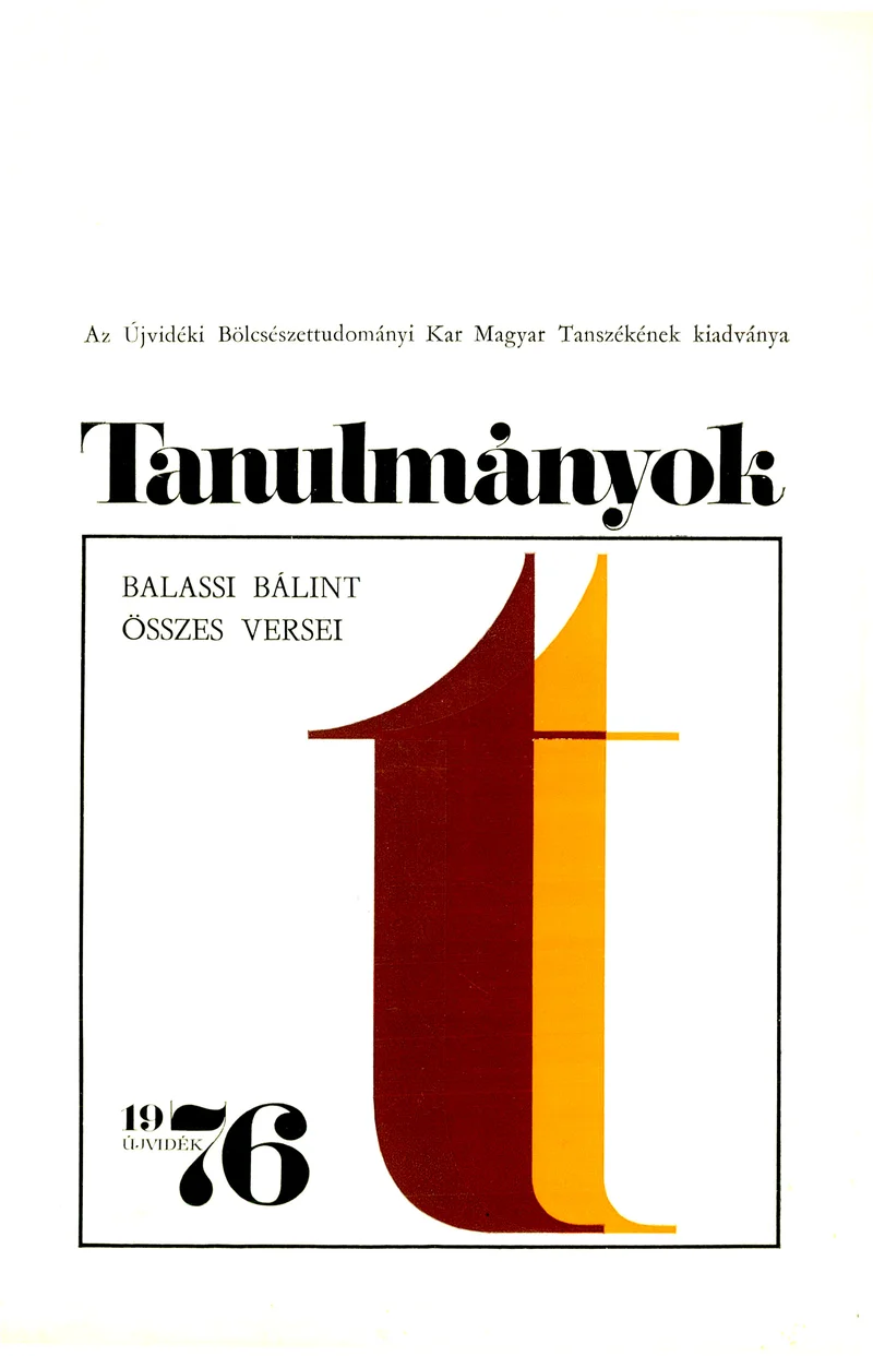Tanulmányok, 8. évf. 1976. 9. sz. 1–151. oldal