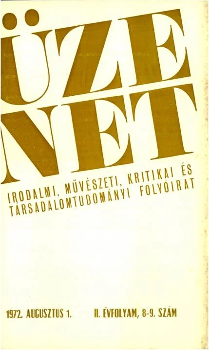 Üzenet, 2. évf. 1972. augusztus 1. 8–9. sz. 435–532. oldal