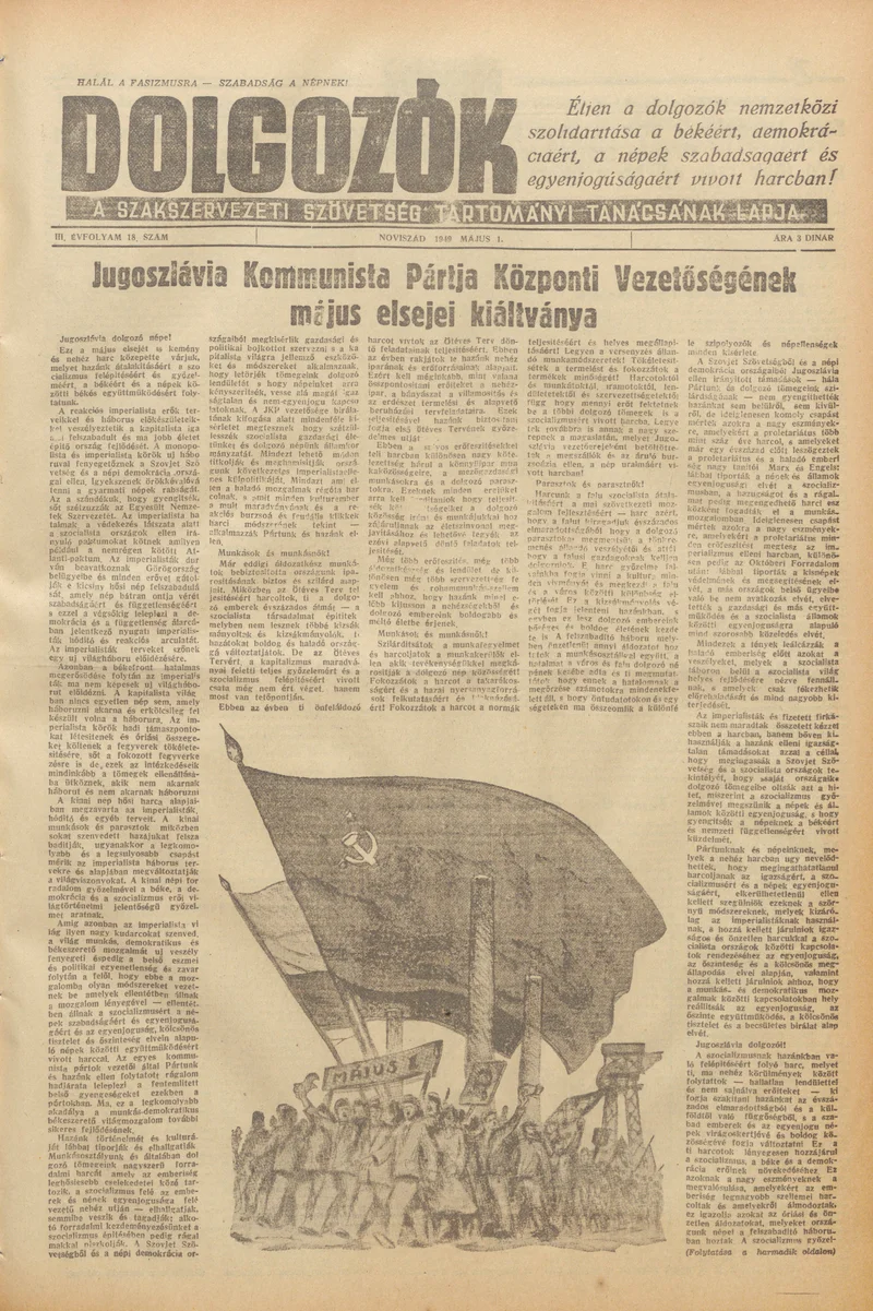 Dolgozók, 3. évf. 1949. május 1. 18. sz.
