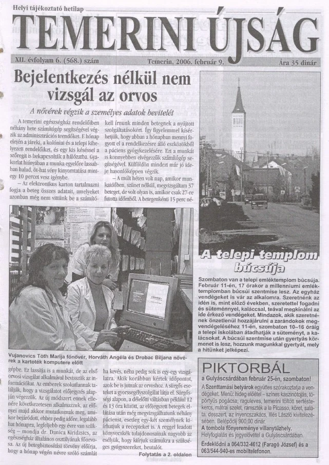 Temerini Újság, 12. évf. 2006. február 9. 6. sz.