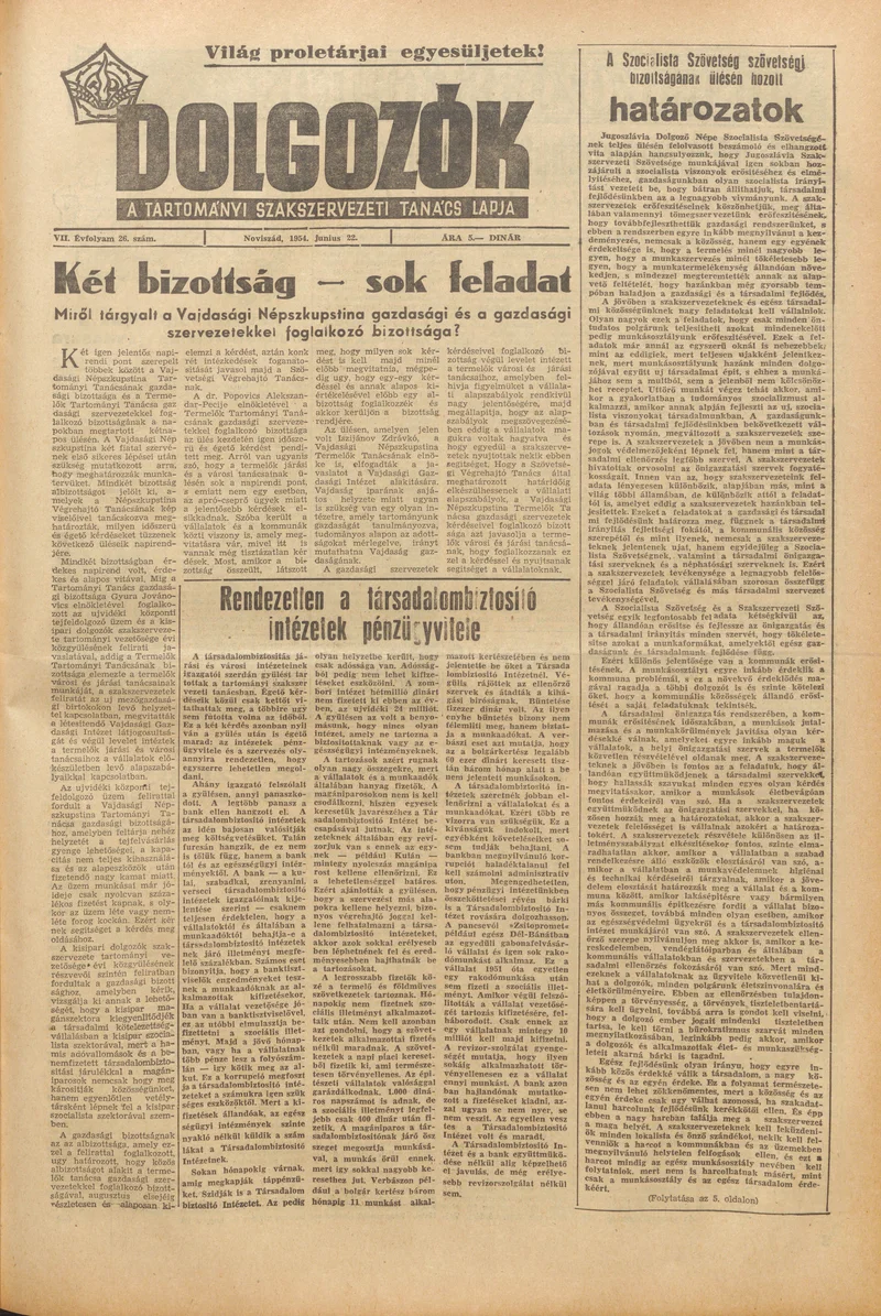 Dolgozók, 8. évf. 1954. június 22. 26. sz.