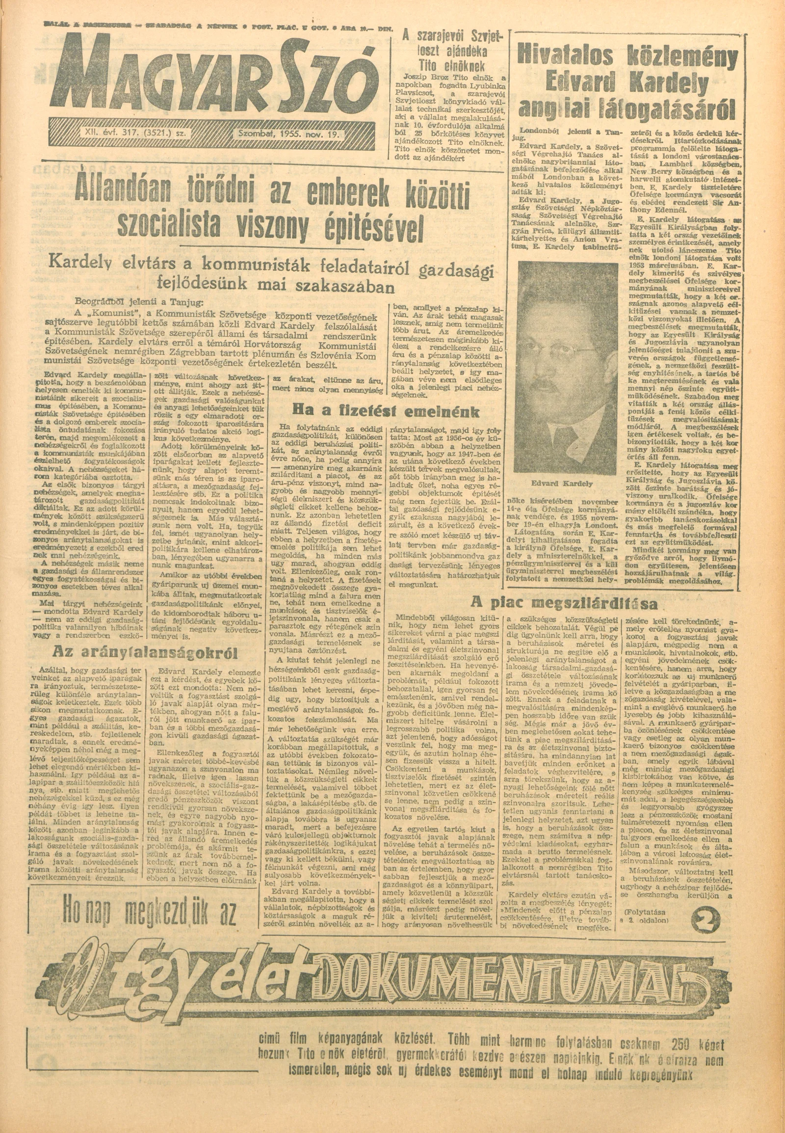 Magyar Szó, 12. évf. 1955. november 19. 317. sz. 1–10. oldal