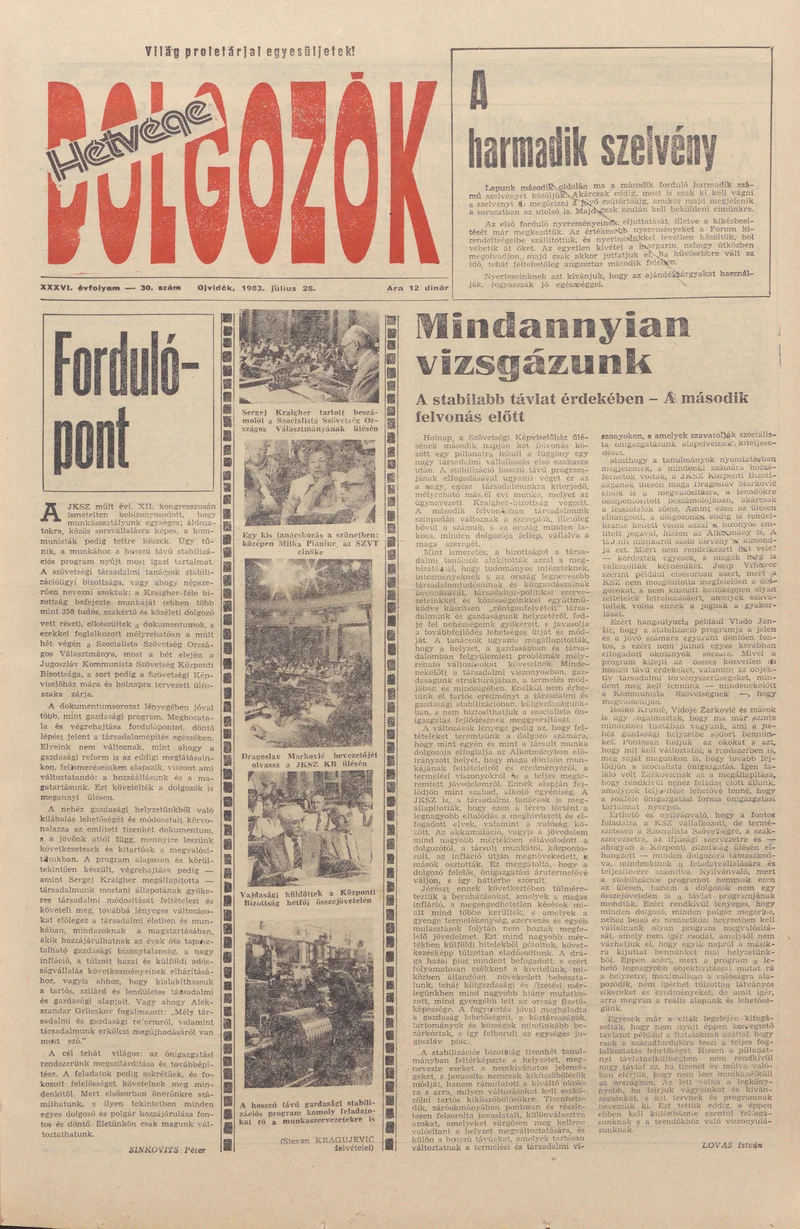 Dolgozók, 37. évf. 1983. július 28. 30. sz.