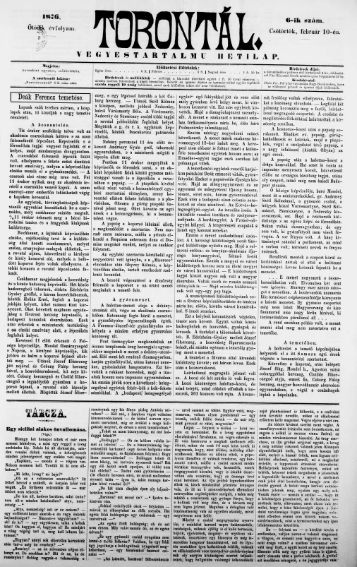 Torontál, 5. évf. 1876. február 10. 6. sz.