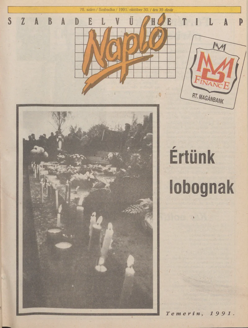 Napló - Szabadelvű hetilap, 2. évf. 1991. október 30. 78. sz.