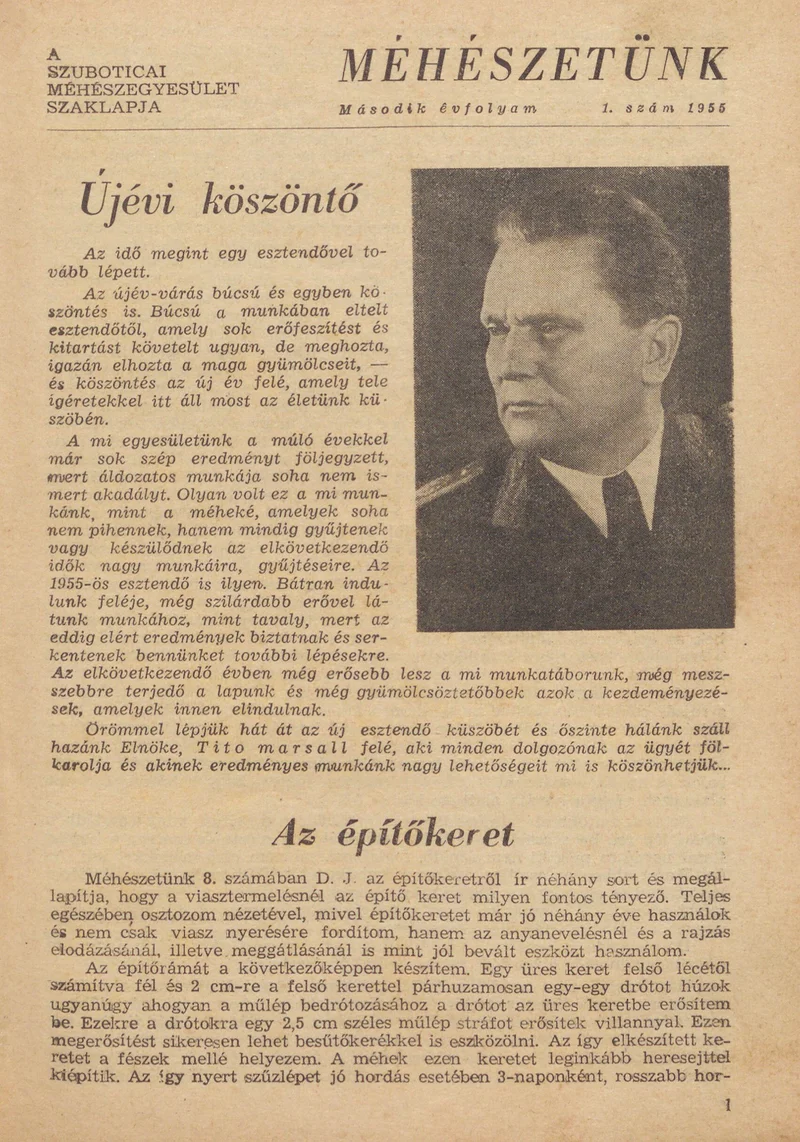 Méhészetünk, 2. évf. 1955. január 1. 1. sz.