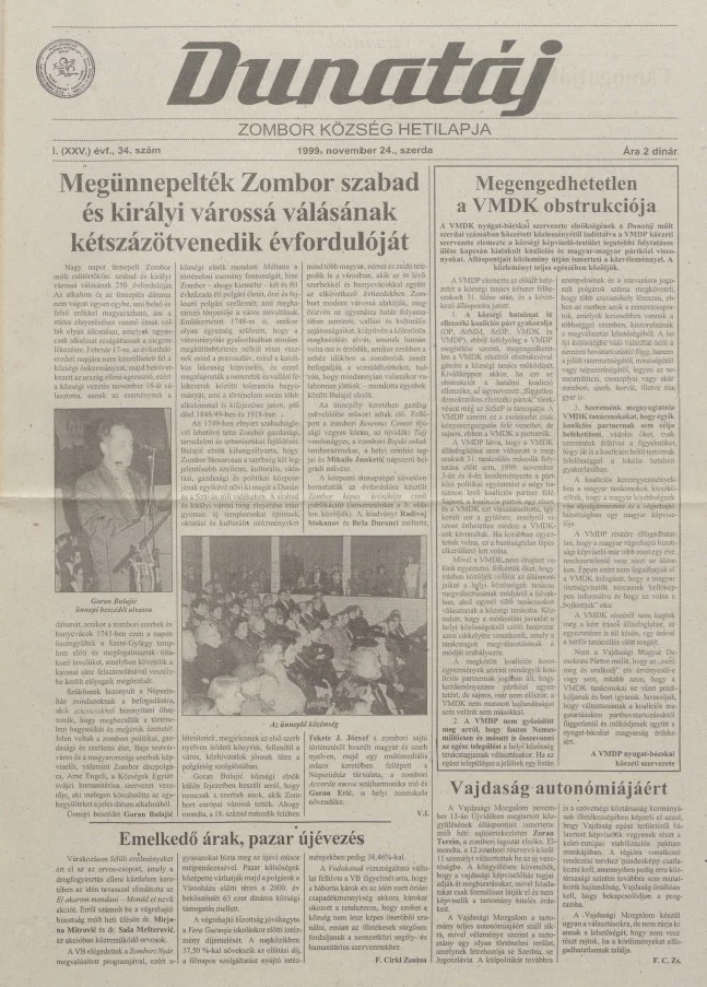 Dunatáj, 1. évf. 1999. november 24. 34. sz.