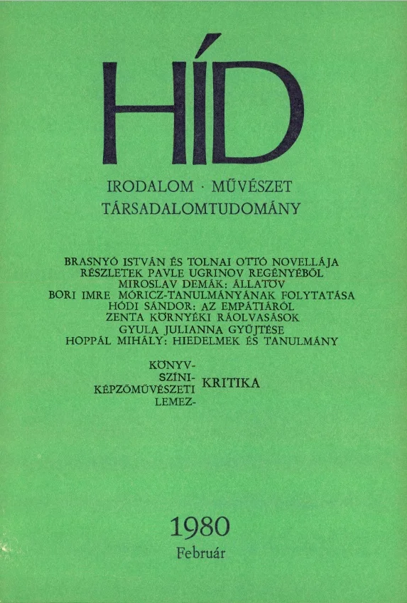 Híd, 44. évf. 1980. február. 2. sz. 137–284. oldal