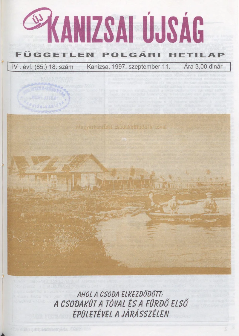 Új Kanizsai Újság, 4. évf. 1997. szeptember 11. 18. sz.