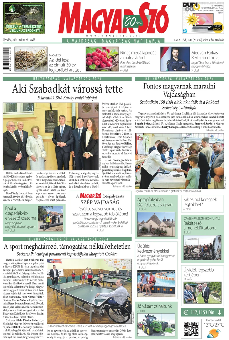 Magyar Szó, 81. évf. 2024. május 28. 120. sz. 1–20. oldal