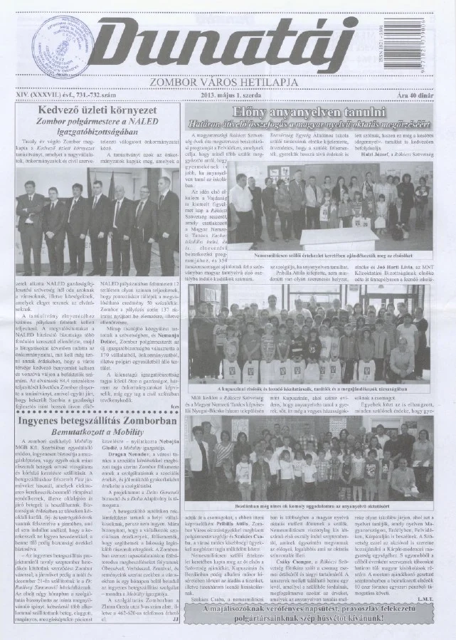 Dunatáj, 15. évf. 2013. május 1. 731–732. sz.