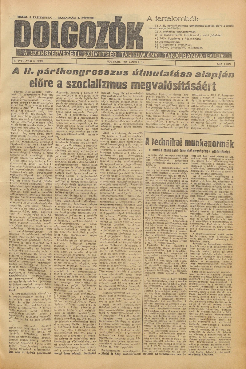 Dolgozók, 3. évf. 1949. január 28. 5. sz.