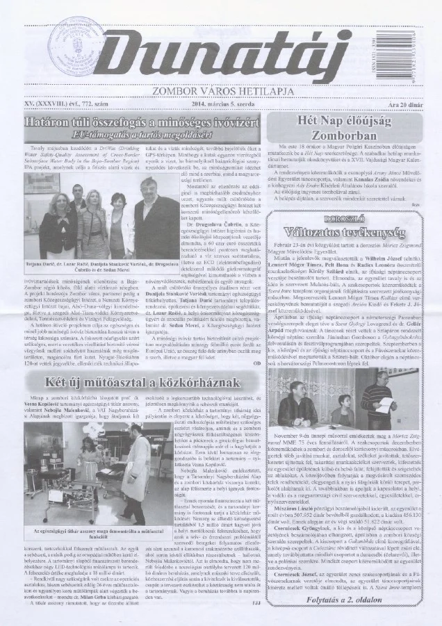Dunatáj, 16. évf. 2014. március 5. 772. sz.