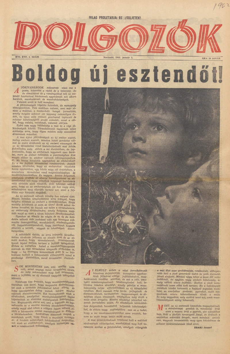Dolgozók, 16. évf. 1962. január 1. 1. sz.