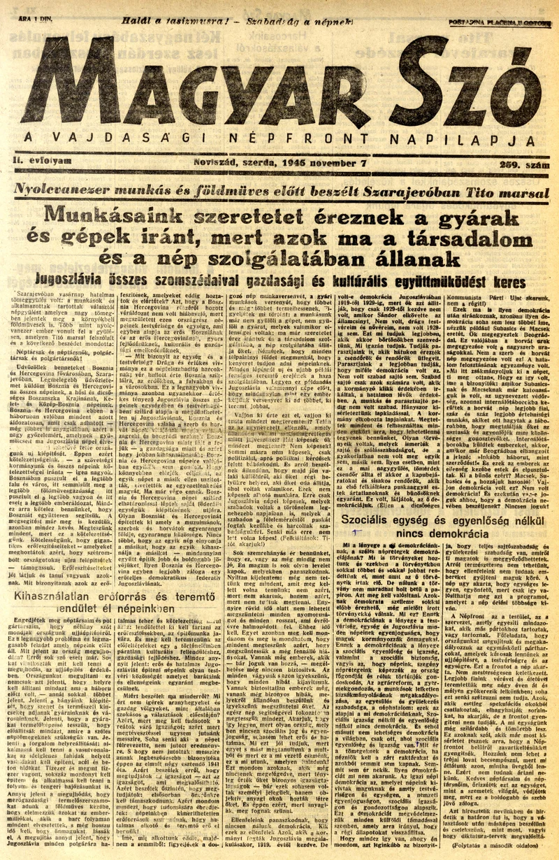 Magyar Szó, 2. évf. 1945. november 7. 259. sz. 1–6. oldal