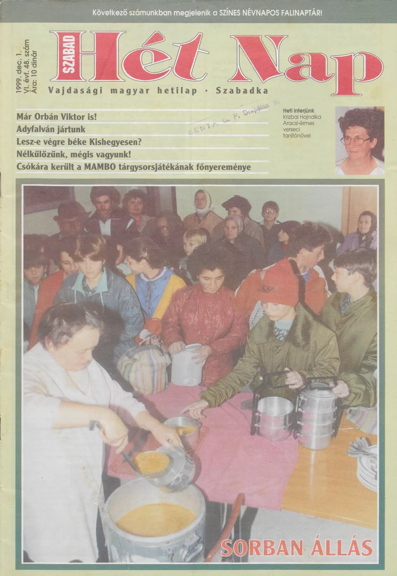 Szabad Hét Nap, 6. évf. 1999. december 1. 48. sz.