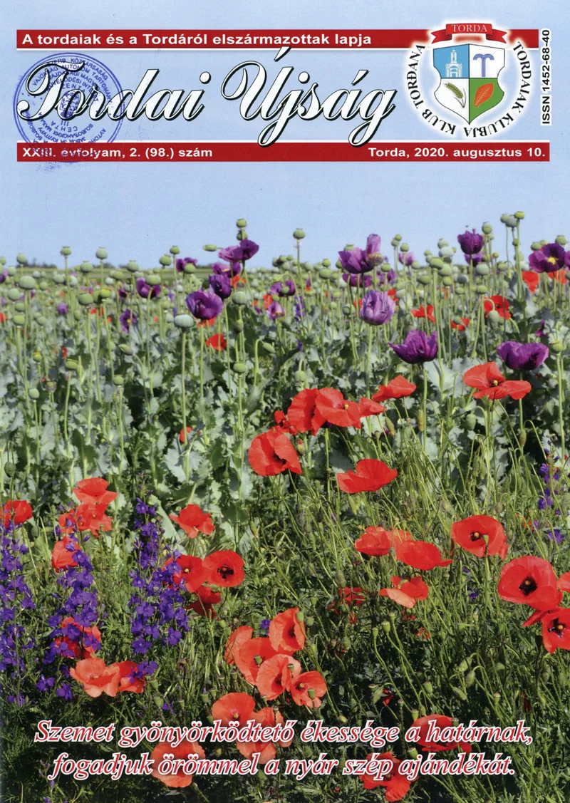 Tordai Újság, 23. évf. 2020. augusztus 10. 2. sz. 1–20. oldal