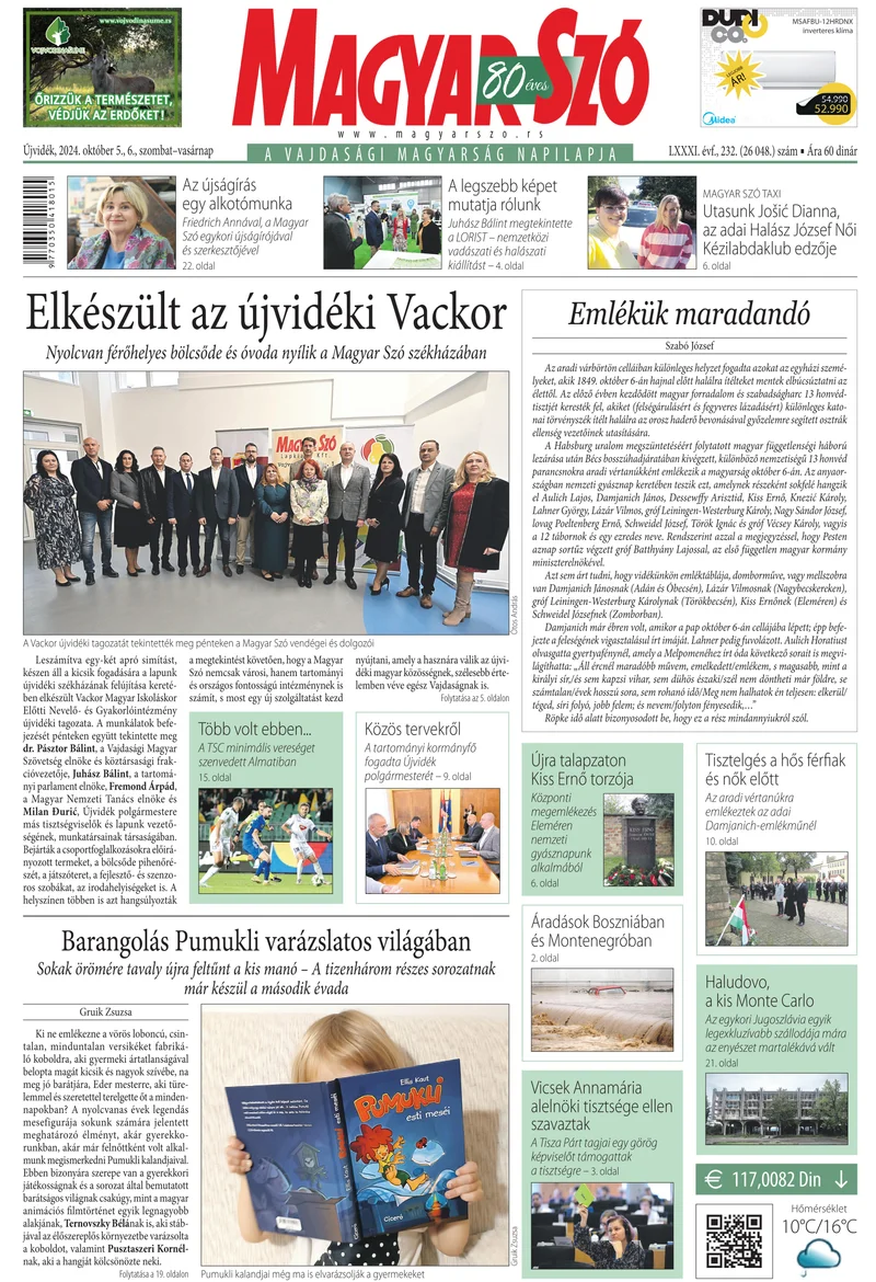 Magyar Szó, 81. évf. 2024. október 5. – 6. 232. sz. 1–32. oldal