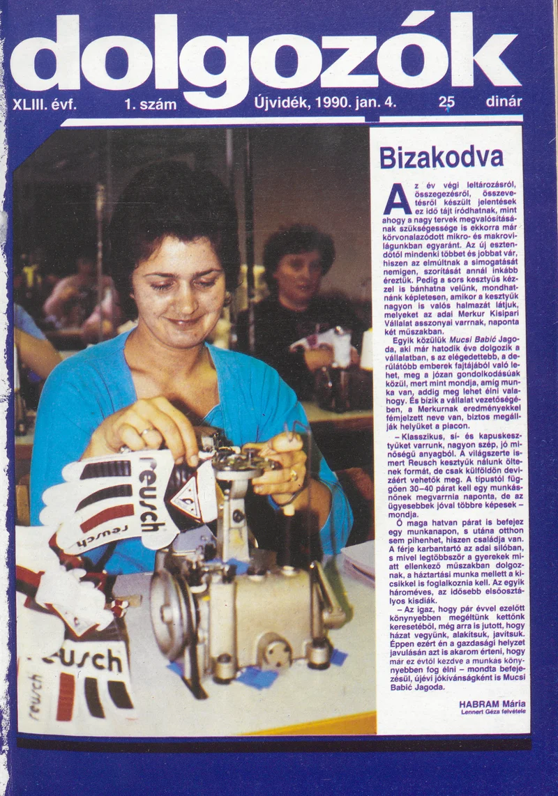 Dolgozók, 44. évf. 1990. január 4. 1. sz.