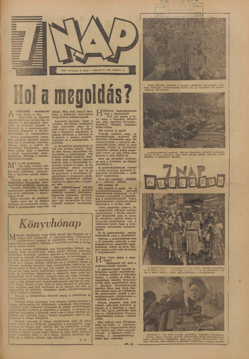 7 Nap, 13. évf. 1958. október 12. 42. sz. 1–20. oldal