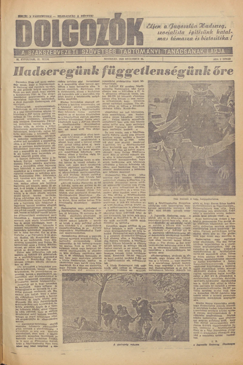 Dolgozók, 3. évf. 1949. december 23. 51. sz.
