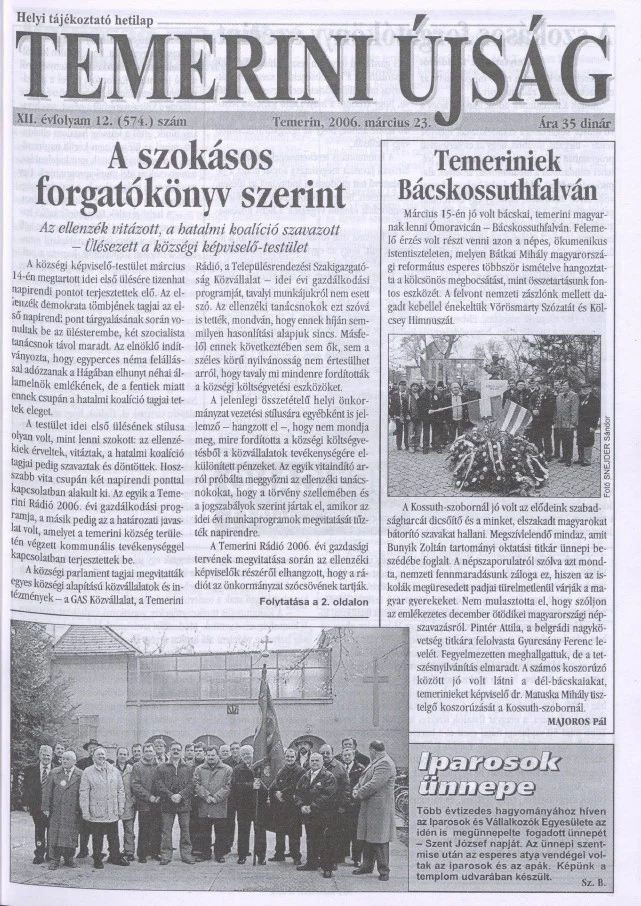 Temerini Újság, 12. évf. 2006. március 23. 12. sz.