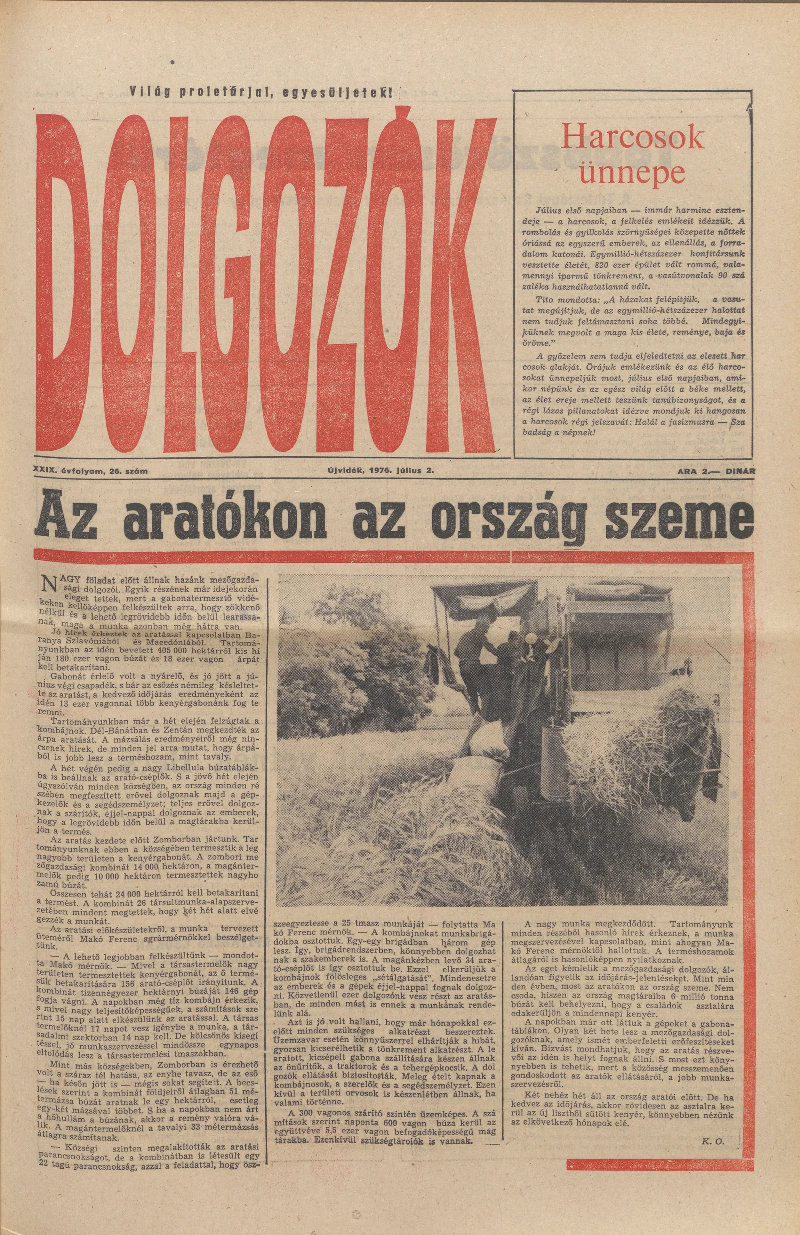 Dolgozók, 30. évf. 1976. július 2. 26. sz.