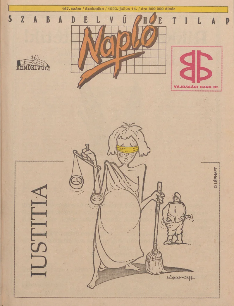 Napló - Szabadelvű hetilap, 4. évf. 1993. július 14. 167. sz.