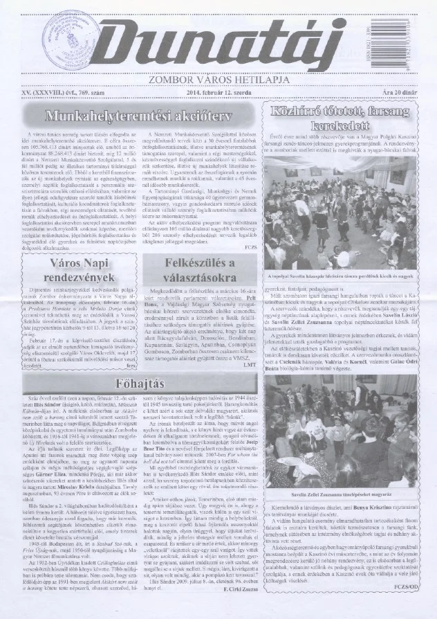 Dunatáj, 16. évf. 2014. február 12. 769. sz.
