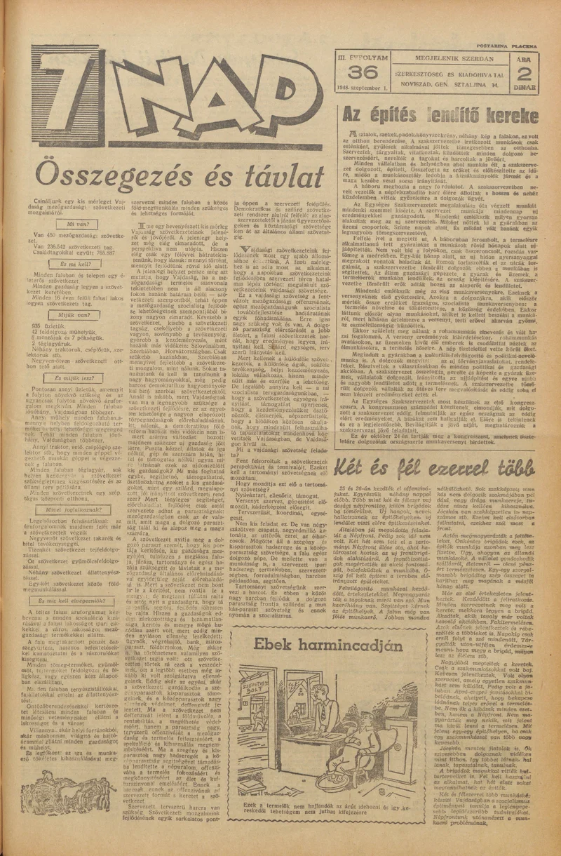 7 Nap, 3. évf. 1948. szeptember 1. 36. sz. 1–4. oldal
