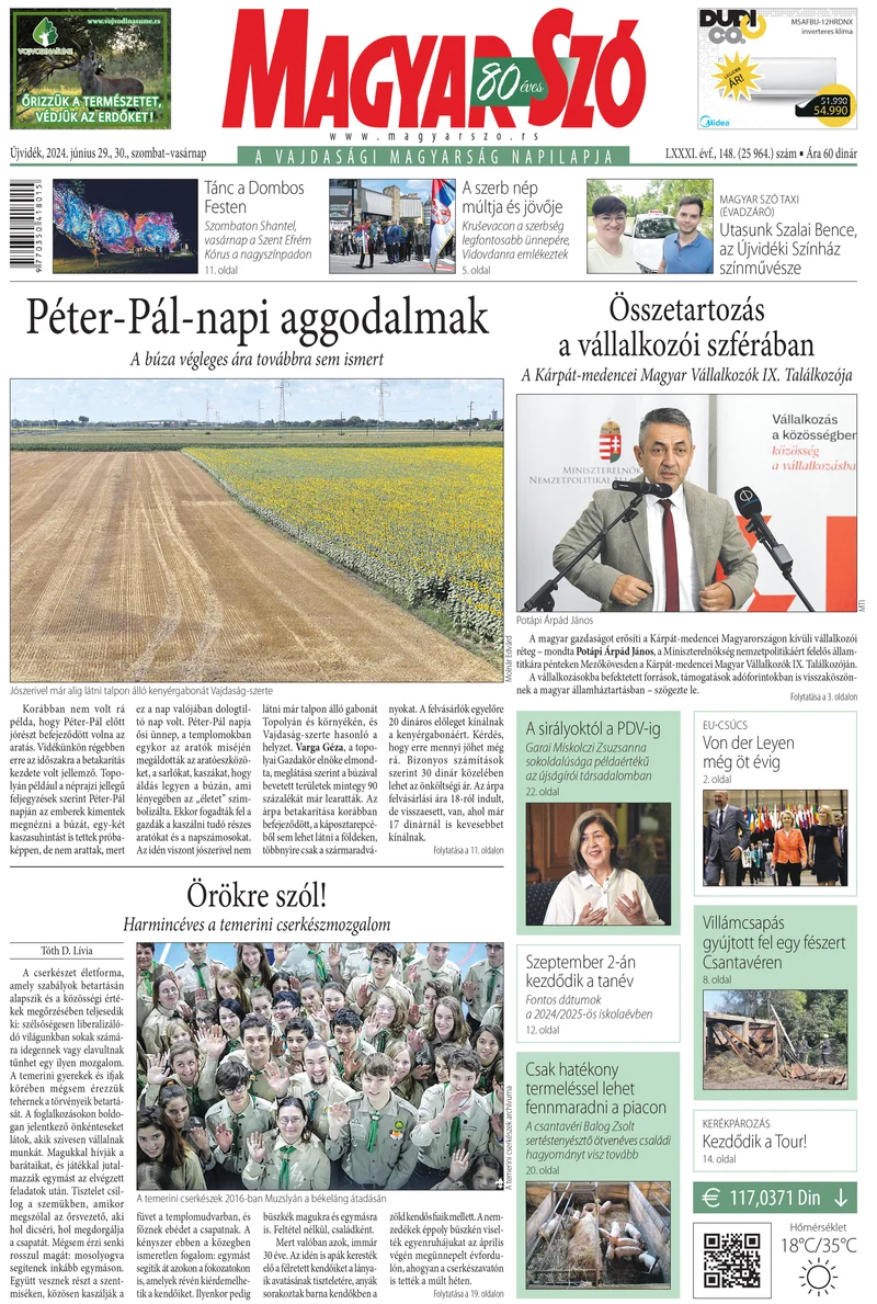 Magyar Szó, 81. évf. 2024. június 29. – 30. 148. sz. 1–32. oldal