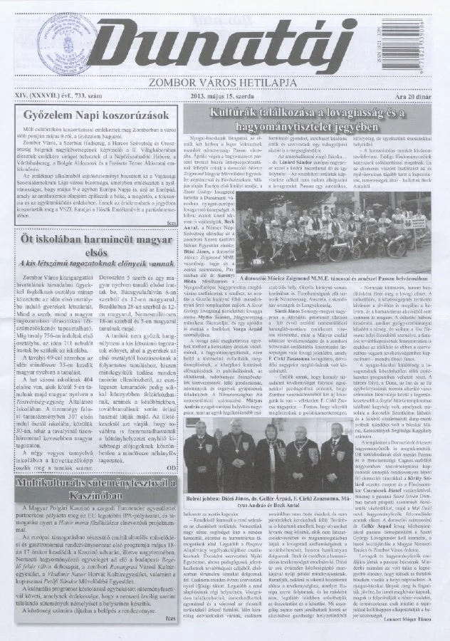 Dunatáj, 15. évf. 2013. május 15. 733. sz.