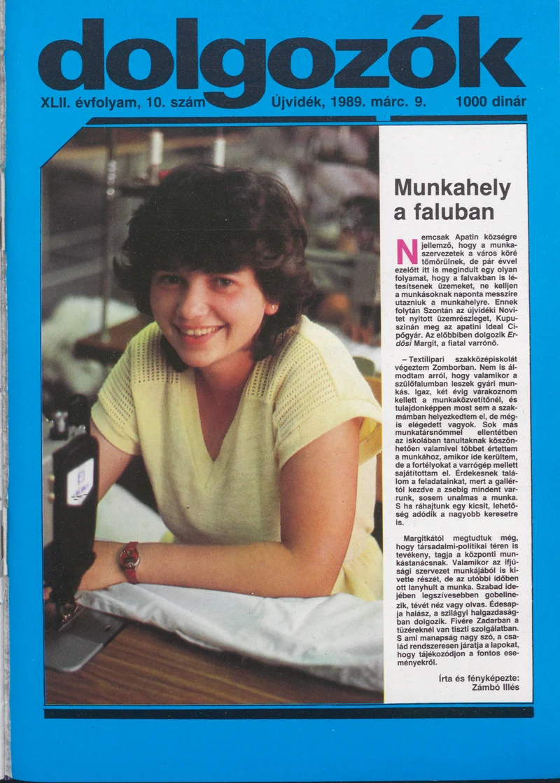 Dolgozók, 43. évf. 1989. március 9. 10. sz.