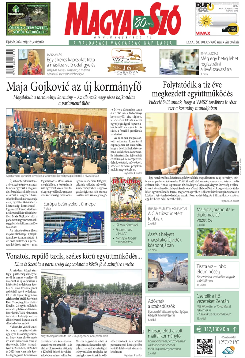 Magyar Szó, 81. évf. 2024. május 9. 104. sz. 1–20. oldal
