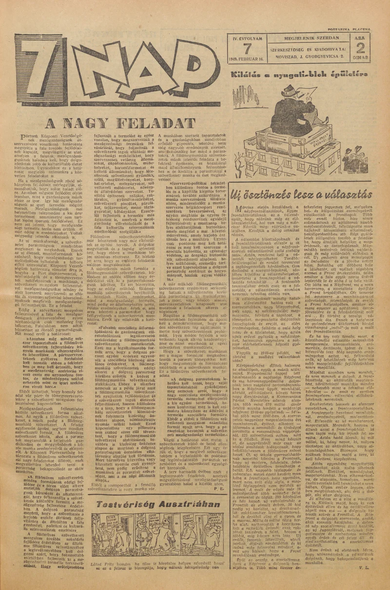 7 Nap, 4. évf. 1949. február 16. 7. sz. 1–4. oldal